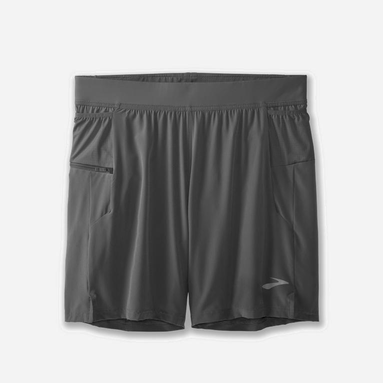 Brooks Sherpa 7 2-In-1 Men's Running Shorts UK Sale - Steel/grey (EQKDC6549)